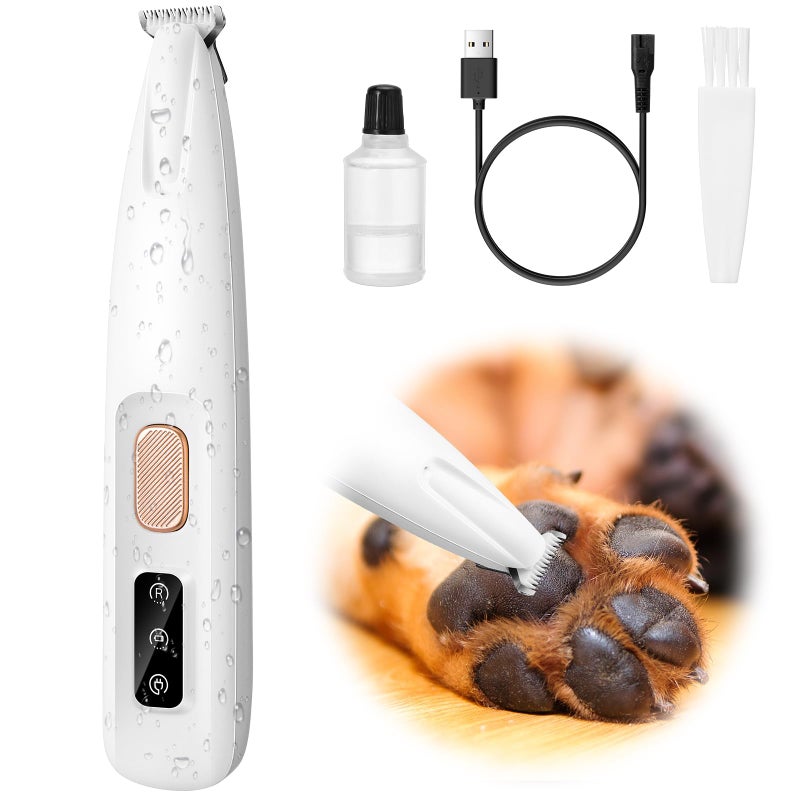 Palksky Dog Paw Trimmer Upgraded 18mmBlade Electric Dog Clippers for Groomming with Led Display Waterproof Pet Micro Precision Trimmer Rechargeable Hair Shaver for Paws Ears Face Rump and Eyes