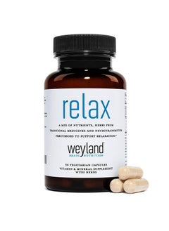 Weyland Brain Nutrition Relax - Natural Sleep Aid - GABA, L-Theanine, Valerian Root, 5-HTP, Lemon Balm - Calm Support, Stress Relief, Sleep Supplement -30 Vegetarian Capsules  - Image 2
