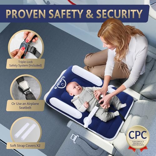 LUMARA Premium Toddler Airplane Bed - Inflatable Airplane Bed for Toddlers, Plane Baby Mattress for Kids - Blow Up Air Mattress for Child Flight Sleep with Safety Belt, Innovative Valves, No Pump Needed - Image 3