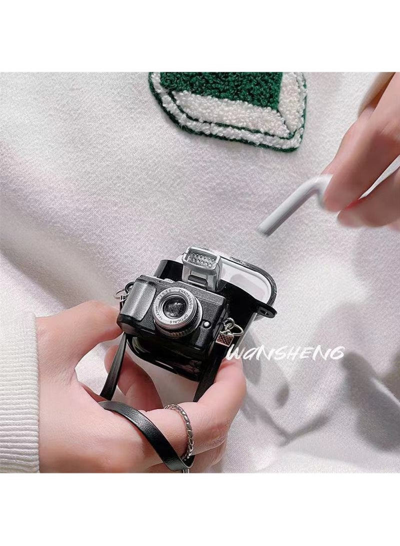 Camera AirPods Pro 3 Case Cover,Apply to AirPods Pro Case with Wristband 3D Cartoon Cool Fun AirPods Pro 3 Case Soft Silicone Skin Shock-Absorbing Protective Cover - Image 4