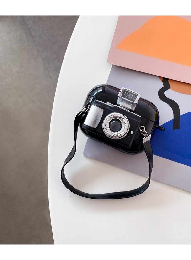 Camera AirPods Pro 3 Case Cover,Apply to AirPods Pro Case with Wristband 3D Cartoon Cool Fun AirPods Pro 3 Case Soft Silicone Skin Shock-Absorbing Protective Cover - Image 1