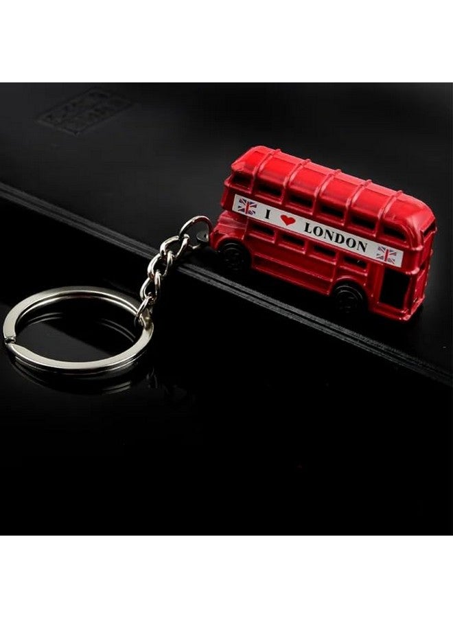 Sawkirp darshraj I Love London Double Decker Bus Keychain pack of 1 piece, Red - Image 3