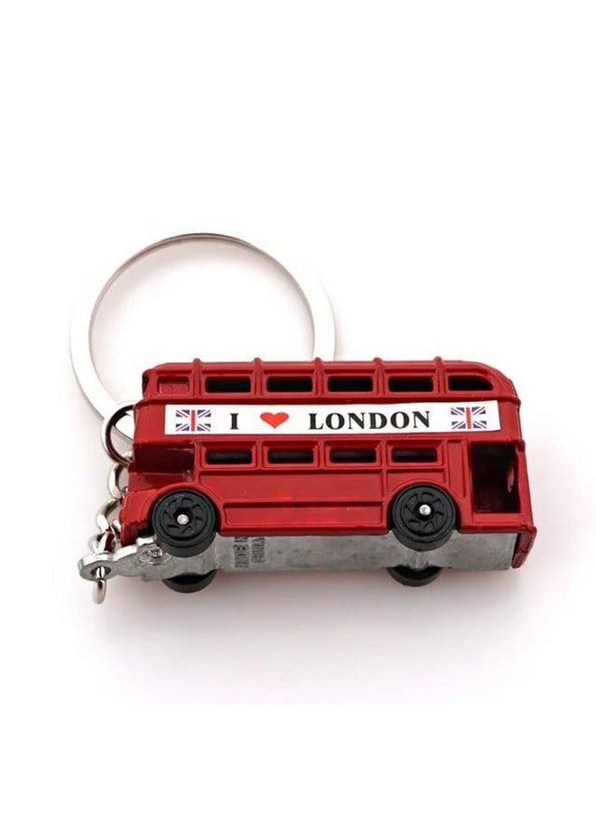 Sawkirp darshraj I Love London Double Decker Bus Keychain pack of 1 piece, Red - Image 1