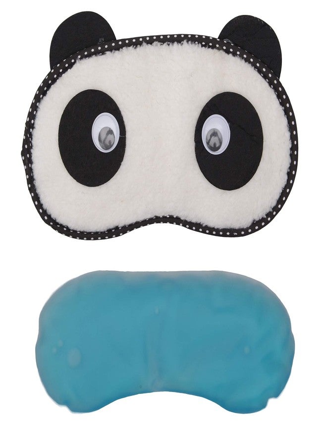 STORE 2508 Fabric Eye Mask With Cooling Gel For Sleeping Men Women For Night Deep Sleep (2 Pcs Panda Eyes, Multi) - Image 2