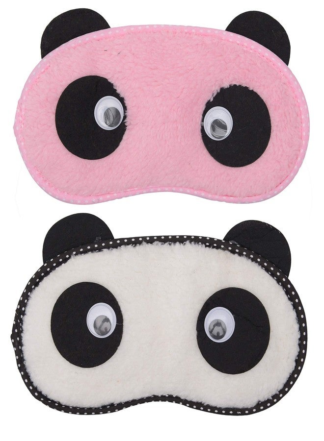 STORE 2508 Fabric Eye Mask With Cooling Gel For Sleeping Men Women For Night Deep Sleep (2 Pcs Panda Eyes, Multi) - Image 1