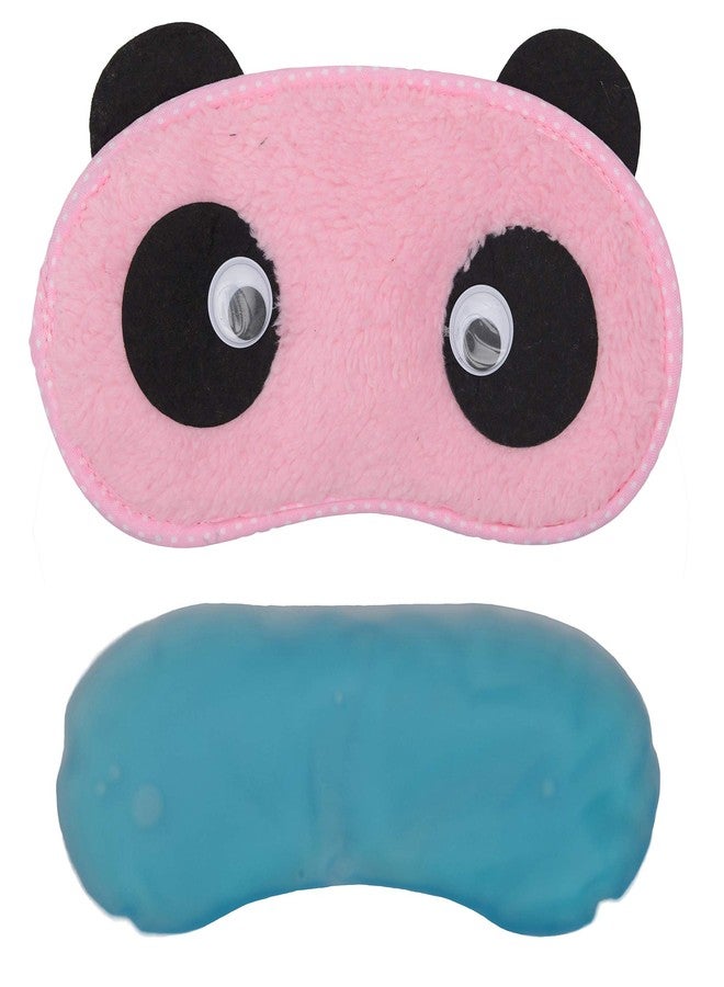 STORE 2508 Fabric Eye Mask With Cooling Gel For Sleeping Men Women For Night Deep Sleep (2 Pcs Panda Eyes, Multi) - Image 3
