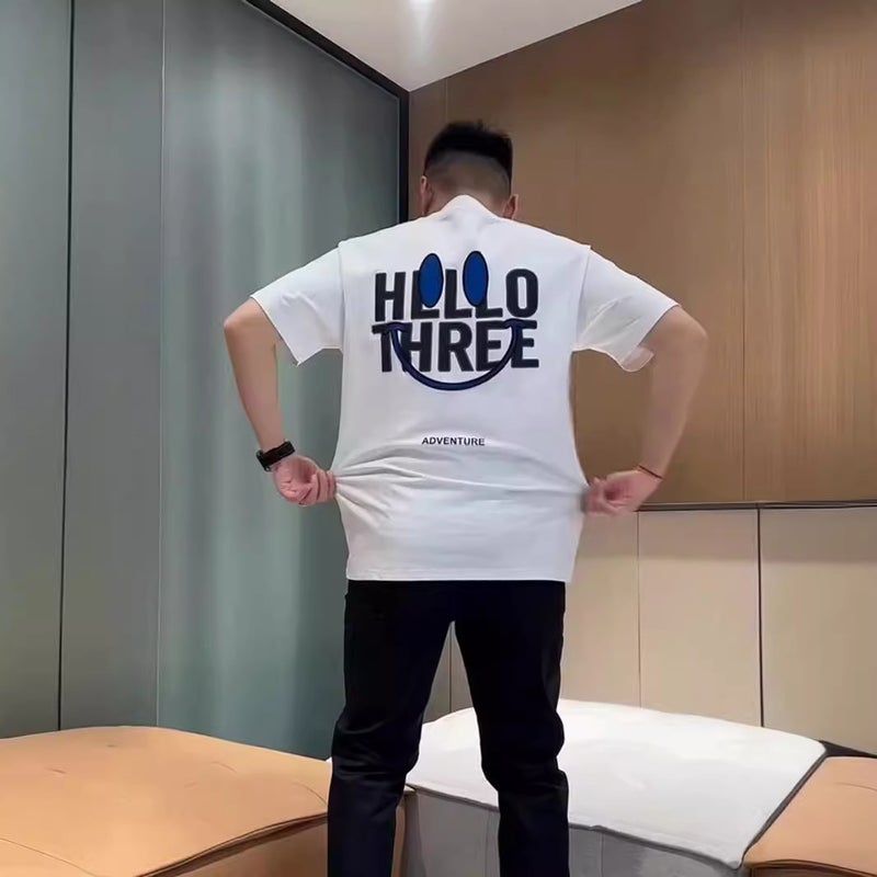 Arrival Men'S All-Match Simple Light Mature Letter Printed Short-Sleeved T-Shirt Korean Fashionable Half-Sleeved Simple Top 1 - Image 5