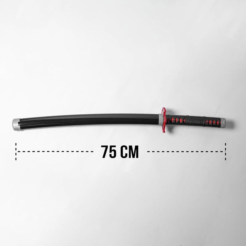 Offo Demon Slayer Tanjiro Kamado Wooden Katana – 75cm Medium-Size Anime Sword for Cosplay, Martial Arts, Display & Training – Gift for Fans, Kids, Teens & Collectors - Image 5