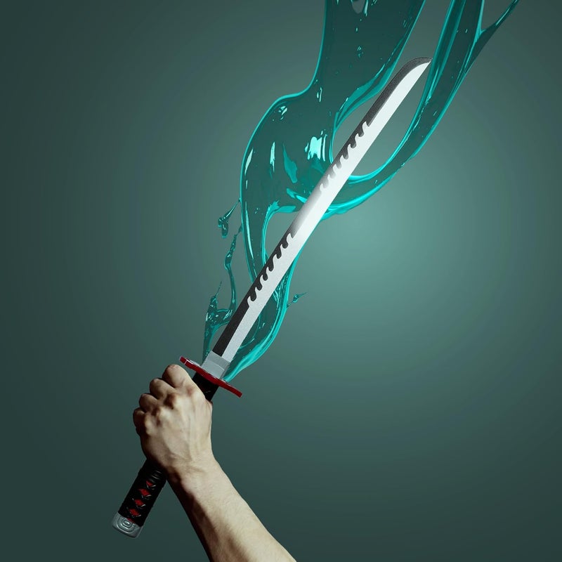 Offo Demon Slayer Tanjiro Kamado Wooden Katana – 75cm Medium-Size Anime Sword for Cosplay, Martial Arts, Display & Training – Gift for Fans, Kids, Teens & Collectors - Image 2