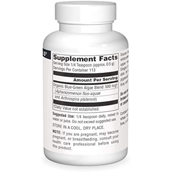 Source Naturals Blue-Green Algae from Klamath Lake, with Phycocyanin and Chlorophyll - 2oz Powder - Image 3