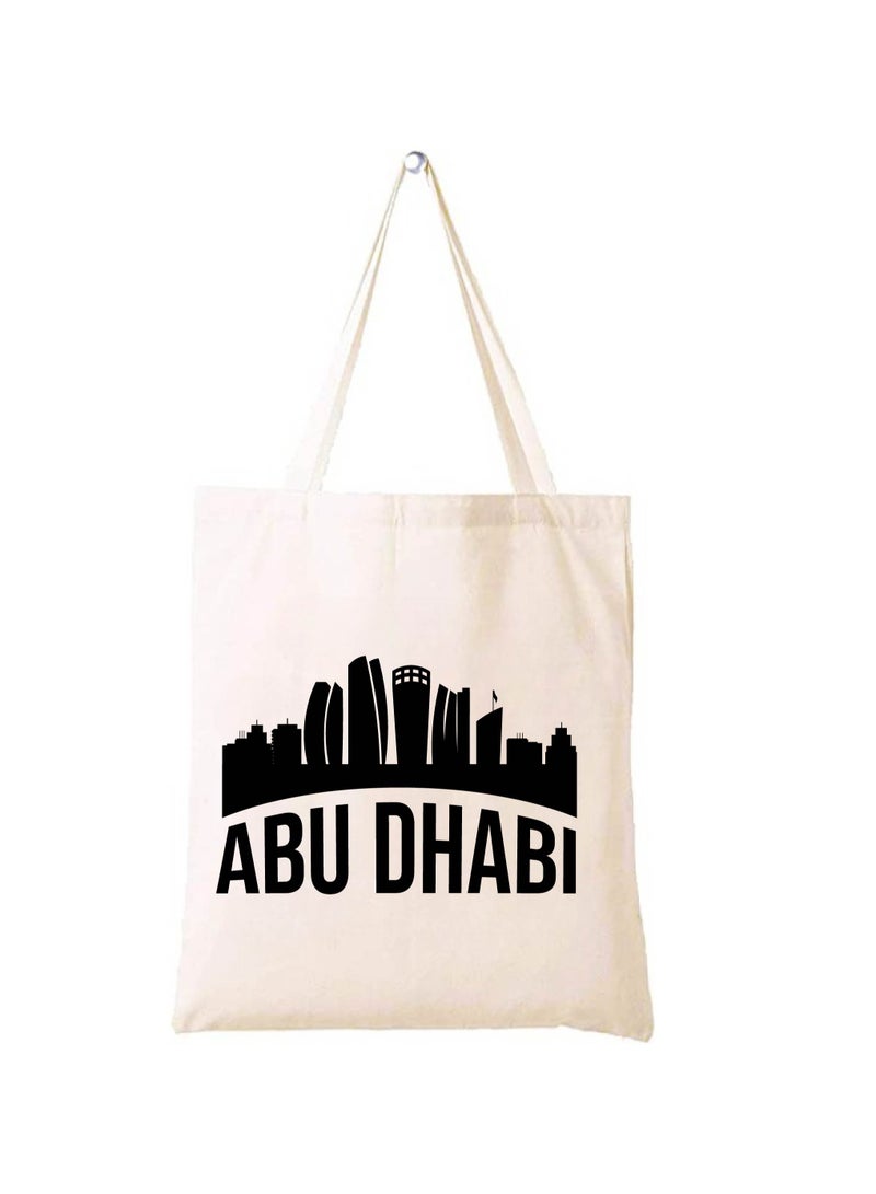 Cotton Tote Bag with Abu Dhabi Design - Eco-Friendly Souvenir and Travel Accessory - Great Gift and Travel Companion - Perfect for Shopping and Everyday Use  - Image 1
