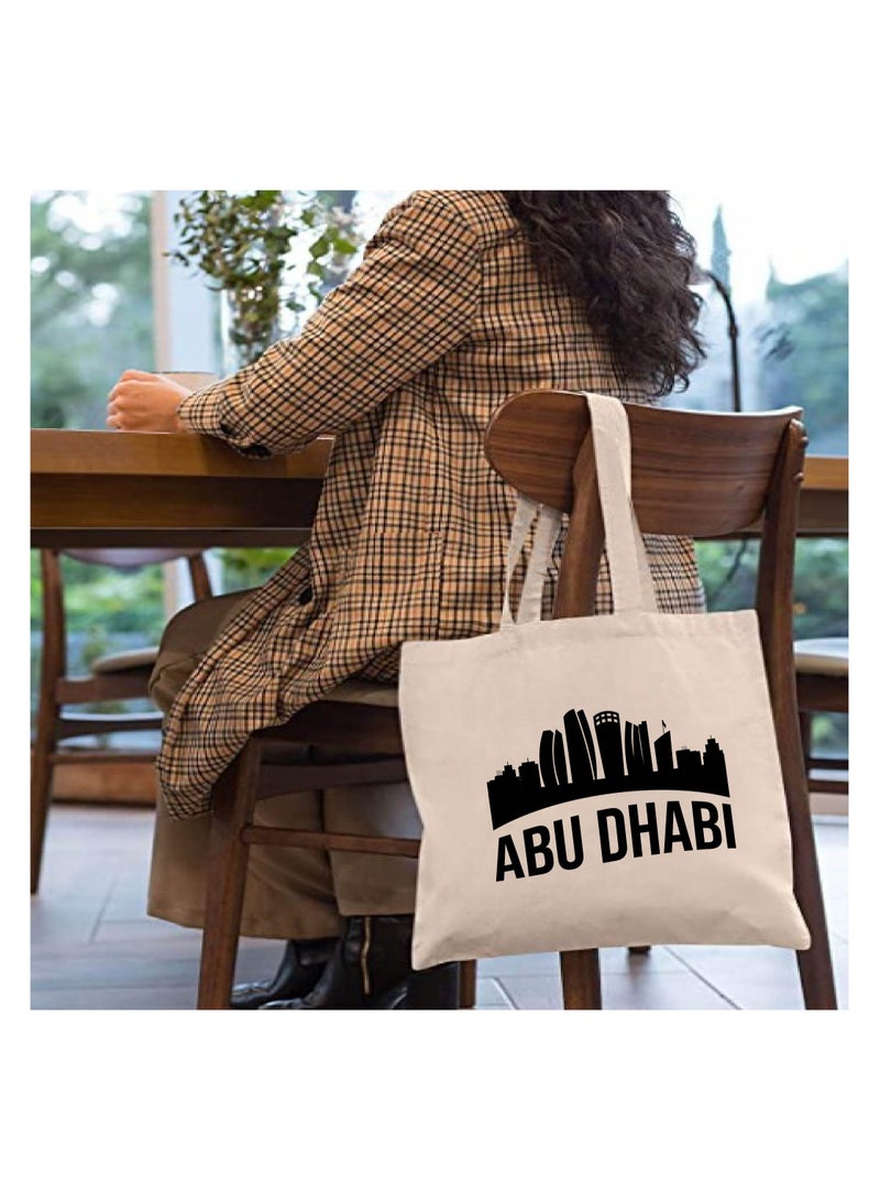 Cotton Tote Bag with Abu Dhabi Design - Eco-Friendly Souvenir and Travel Accessory - Great Gift and Travel Companion - Perfect for Shopping and Everyday Use  - Image 3