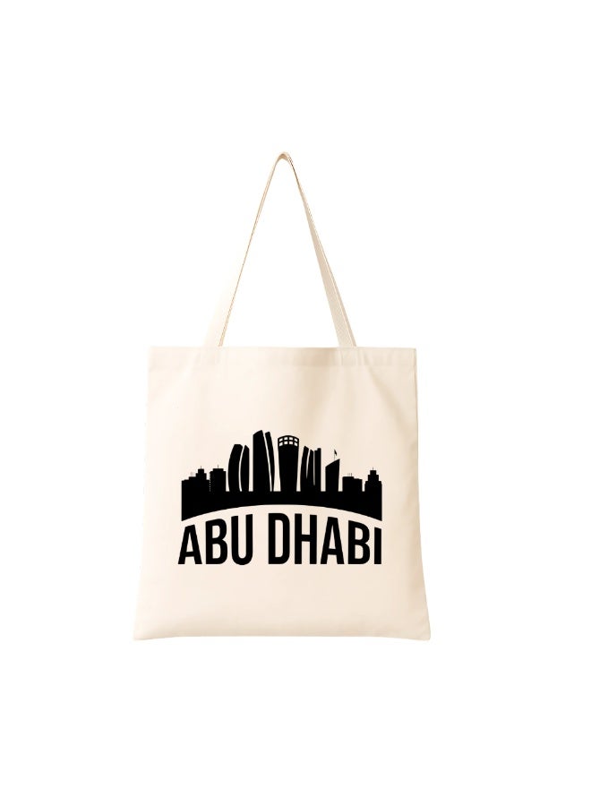 Cotton Tote Bag with Abu Dhabi Design - Eco-Friendly Souvenir and Travel Accessory - Great Gift and Travel Companion - Perfect for Shopping and Everyday Use - Image 1