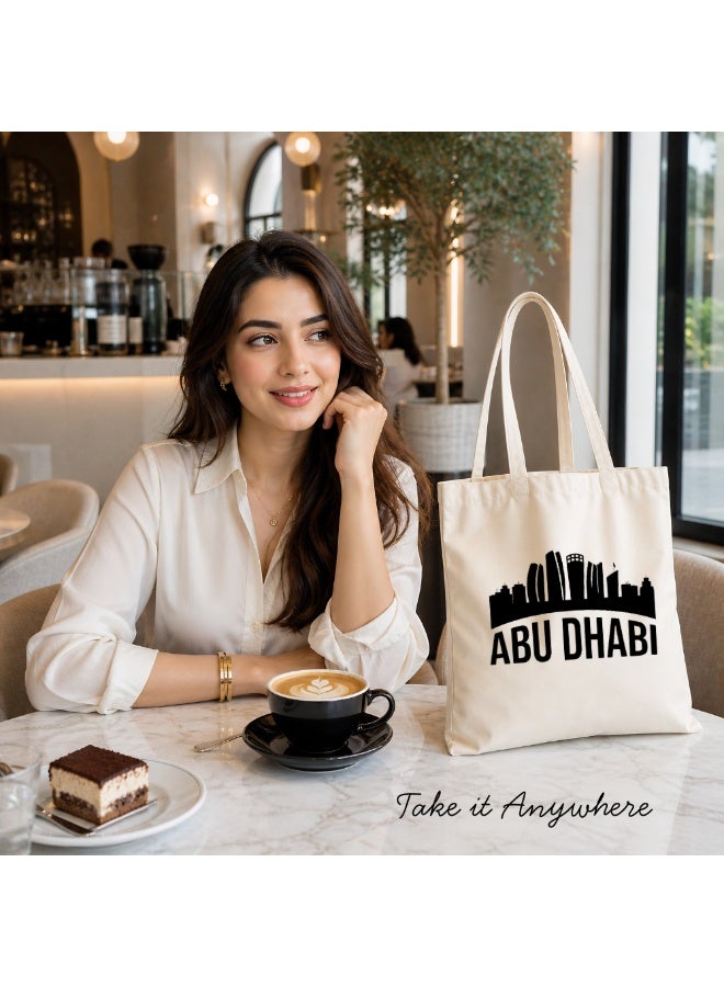 Cotton Tote Bag with Abu Dhabi Design - Eco-Friendly Souvenir and Travel Accessory - Great Gift and Travel Companion - Perfect for Shopping and Everyday Use - Image 3