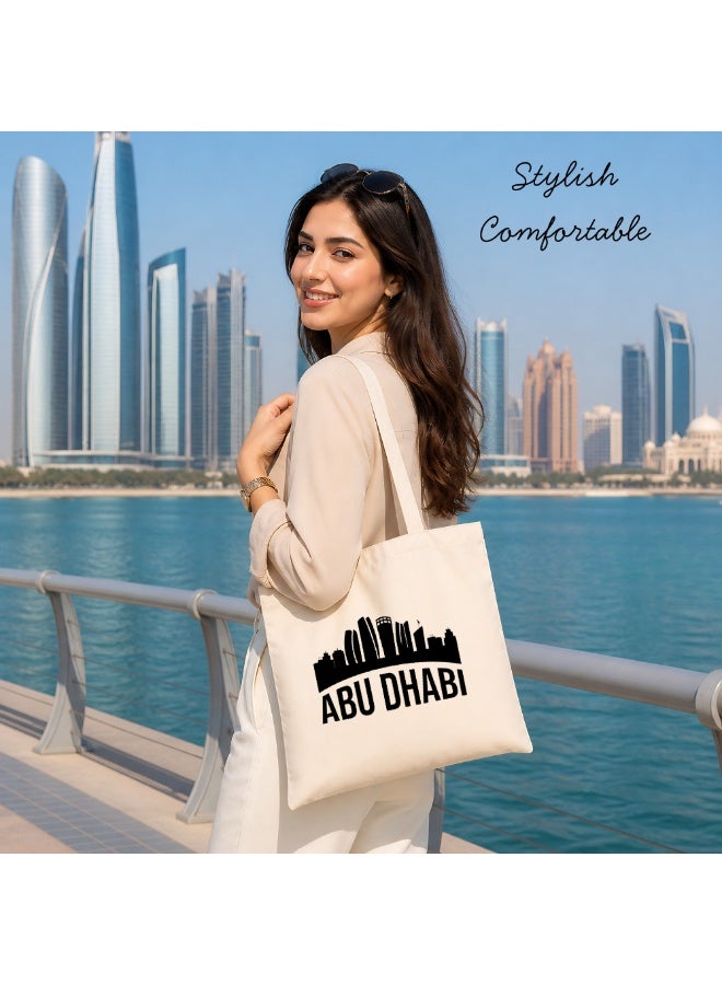 Cotton Tote Bag with Abu Dhabi Design - Eco-Friendly Souvenir and Travel Accessory - Great Gift and Travel Companion - Perfect for Shopping and Everyday Use - Image 2
