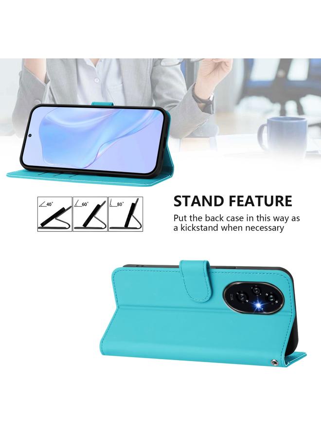 S-TOP Case For Honor 200 Skin Feel Solid Color Leather Phone Case with Lanyard - Image 3