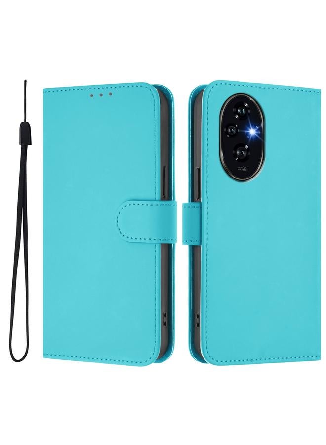 S-TOP Case For Honor 200 Skin Feel Solid Color Leather Phone Case with Lanyard - Image 2