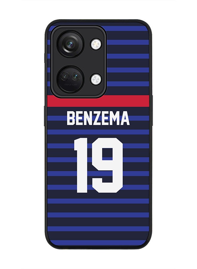 Stylizedd Rugged Black edge case for ONEPLUS NORD 3 5G / OnePlus Ace 2V, Slim fit Soft Case Flexible Rubber Edges Anti Drop TPU Gel Thin Cover -  Football Team - France, Player Name - Benzema - Image 1