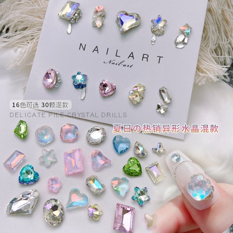 Princess Series Crystal Nail Diamonds – 30 Colorful Mixed Shapes for Manicure - Image 3