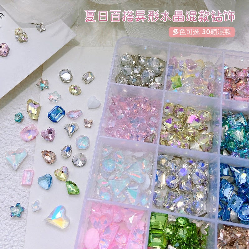 Princess Series Crystal Nail Diamonds – 30 Colorful Mixed Shapes for Manicure - Image 4
