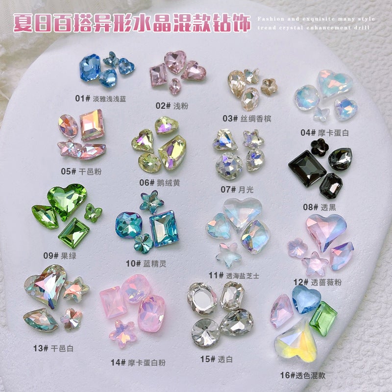 Princess Series Crystal Nail Diamonds – 30 Colorful Mixed Shapes for Manicure - Image 2