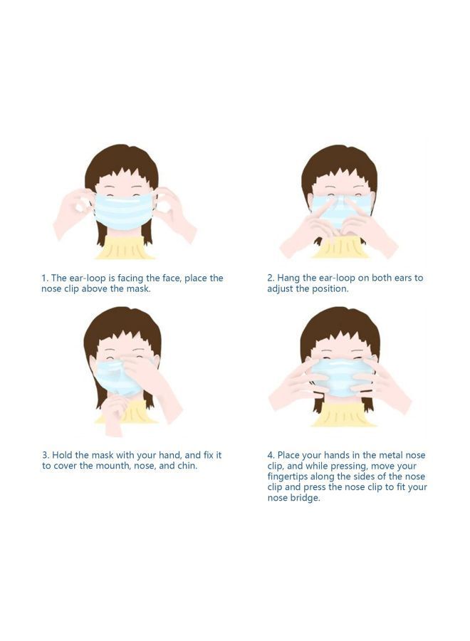 نيبمينينت مجموعة كمامات وجه مضادة للغبار للاستخدام مرة واحدة مع حلقة للأذن مكونة من 10 قطع - Image 2