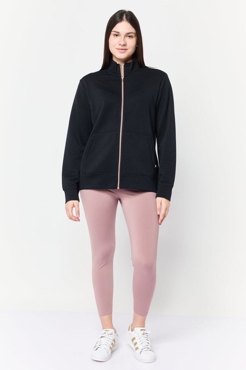 SKECHERS Women Sportswear Fit Full Zip Training Sweatshirt, Black  - Image 2