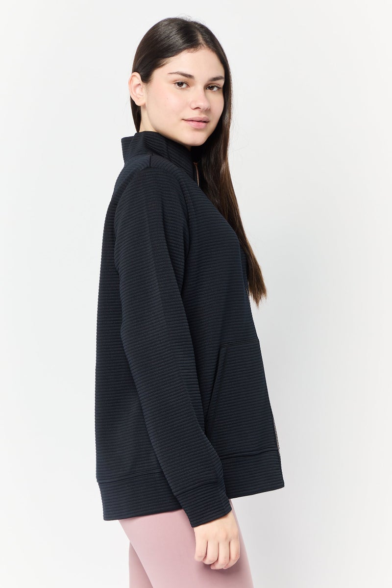 SKECHERS Women Sportswear Fit Full Zip Training Sweatshirt, Black  - Image 3