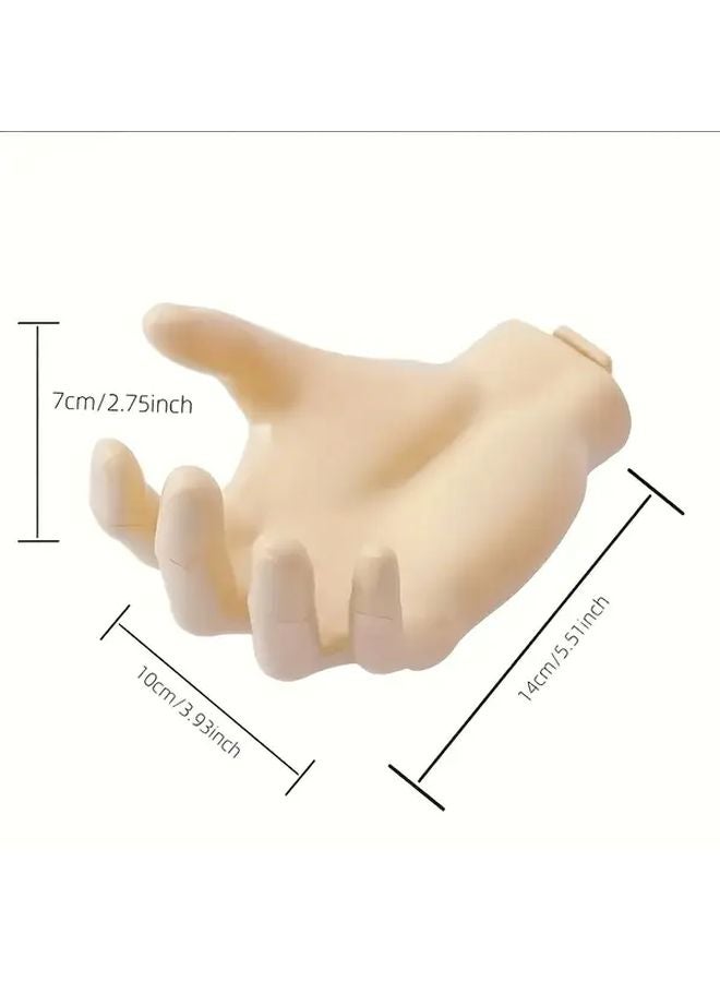 1 قطعة خطاف حائط على شكل كف أبيض بدون حفر، مثبت باللاصق للمفاتيح والملابس والحقائب - Image 4