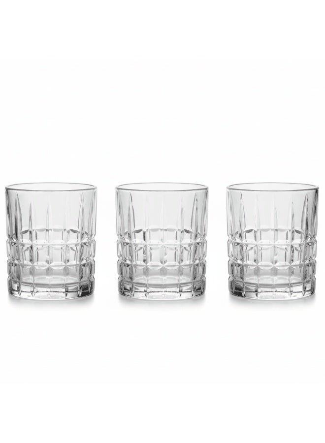 Germax Large Capacity Clear Glass Tumblers – Heavy Duty Drinkware Set, 3 Pieces, 338 ml - Image 1