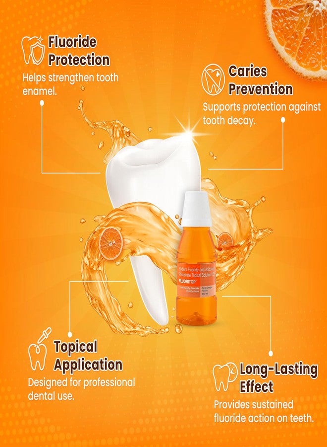 ICPA Fluoritop Anticavity Fluoride Mouthrinse (Pack of 4) | Mouthwash | 160ml Each - Tangy Orange Flavor Oral Rinse for Cavity Prevention & Fresh Breath - Safe for Adults - Image 3