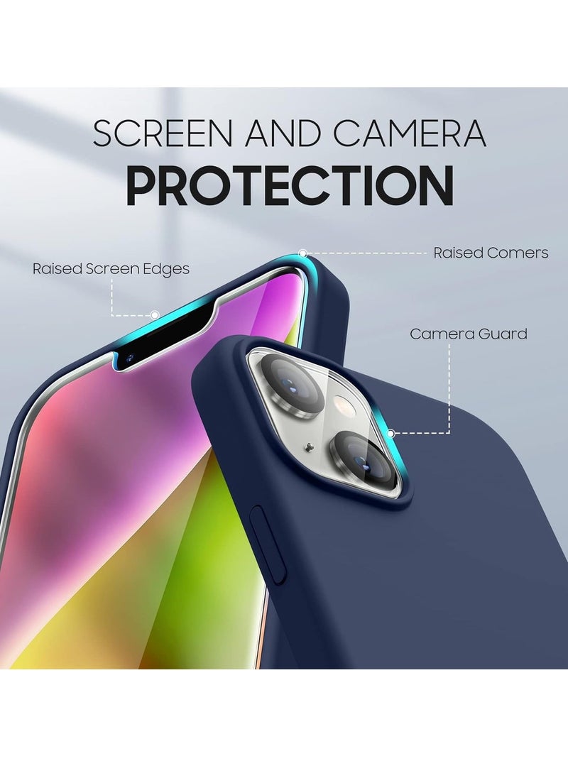 Raxoom iPhone 14 Plus Case, [5 in 1 with 2 Pack Screen Protector + 2 Pack Camera Lens Protector, Liquid Silicone [Full Body] Protection Shockproof [Drop Protection] 6.7 Inch (Navy) - Image 2