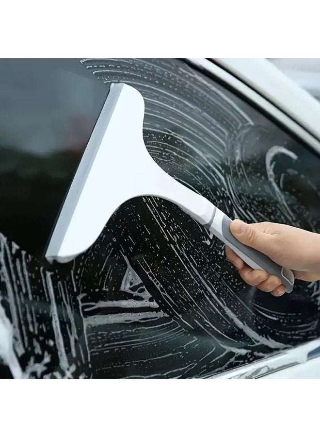Grey White 2 in 1 Professional Glass Cleaning Scraper Durable Plastic for Home and Commercial Use - Image 1