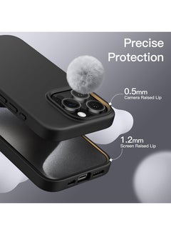 Case Up Compatible with iPhone 15 Pro 6.1 Inch Case, Premium Liquid Silicone [Camera Protection] [Soft Anti-Scratch Microfiber Lining] Shockproof Protective Slim Phone Cover for iPhone 15 Pro, Black  - Image 5
