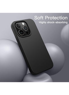 Case Up Compatible with iPhone 15 Pro 6.1 Inch Case, Premium Liquid Silicone [Camera Protection] [Soft Anti-Scratch Microfiber Lining] Shockproof Protective Slim Phone Cover for iPhone 15 Pro, Black  - Image 4