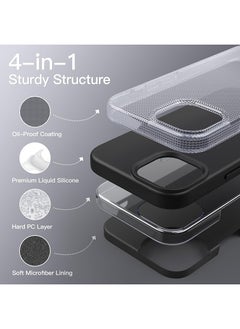 Case Up Compatible with iPhone 15 Pro 6.1 Inch Case, Premium Liquid Silicone [Camera Protection] [Soft Anti-Scratch Microfiber Lining] Shockproof Protective Slim Phone Cover for iPhone 15 Pro, Black  - Image 3