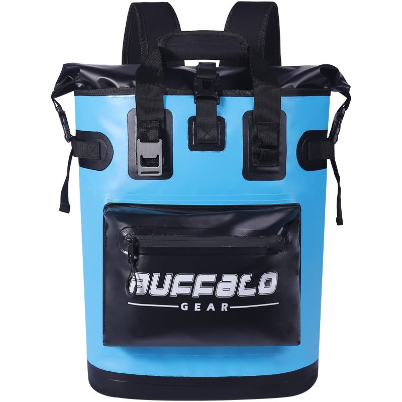 Buffalo Gear Cooler Backpack,18L Leakproof Cooler Bag Insulated Cooler for Picnic Beach Camping Hiking Park Fishing(Blue) - Image 1