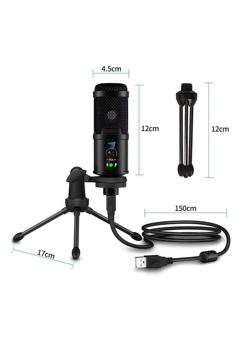 Excefore USB Microphone, With Built-In Headphone Jack Volume Control, PC Microphone for Gaming Recording Streaming Voiceover - Image 2