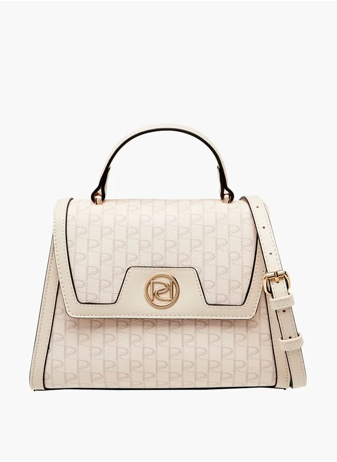 بابريكا Women's Print Satchel Bag with Detachable Strap and Flap Closure