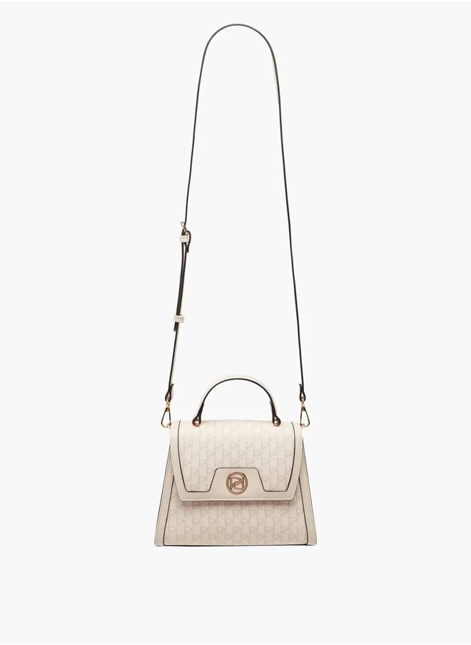 بابريكا Women's Print Satchel Bag with Detachable Strap and Flap Closure