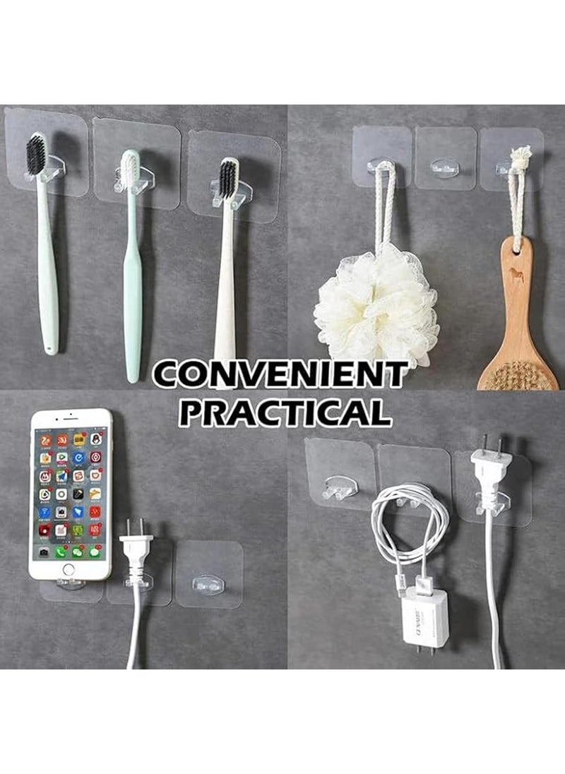 Dealsure Dealsure Plug Hook Sticker Multifunctional Power Plugs Self Adhesive Stickers Socket Holder Wall Mounted Transparent Wall Storage Hanger for Keys Razor Kitchen Items Wall Storage Pack of 10 PIS  - Image 4