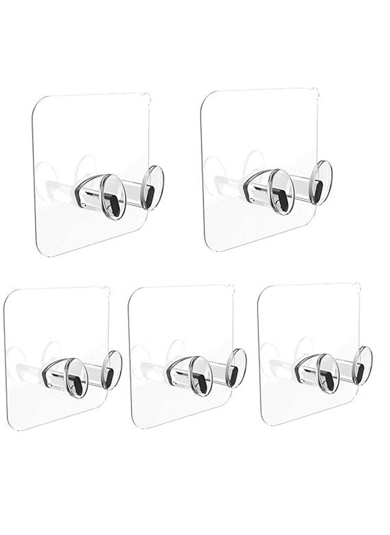 Dealsure Dealsure Plug Hook Sticker Multifunctional Power Plugs Self Adhesive Stickers Socket Holder Wall Mounted Transparent Wall Storage Hanger for Keys Razor Kitchen Items Wall Storage Pack of 10 PIS  - Image 1