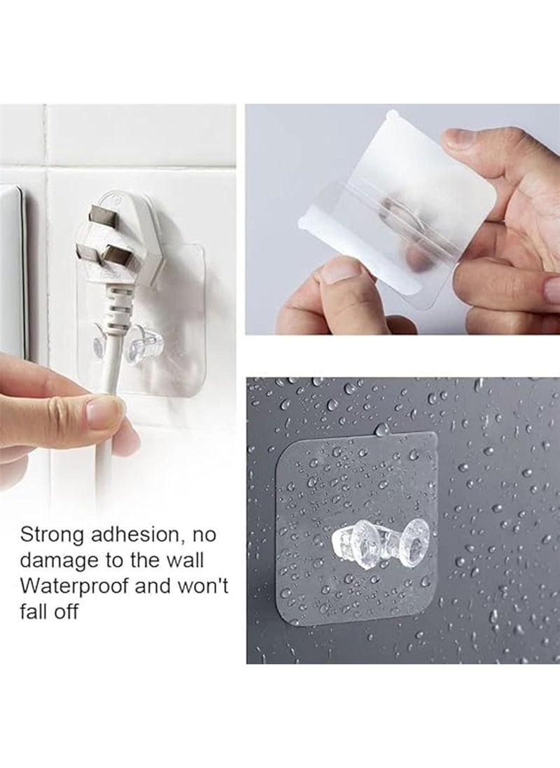 Dealsure Dealsure Plug Hook Sticker Multifunctional Power Plugs Self Adhesive Stickers Socket Holder Wall Mounted Transparent Wall Storage Hanger for Keys Razor Kitchen Items Wall Storage Pack of 10 PIS  - Image 2