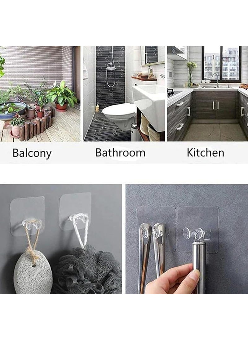Dealsure Dealsure Plug Hook Sticker Multifunctional Power Plugs Self Adhesive Stickers Socket Holder Wall Mounted Transparent Wall Storage Hanger for Keys Razor Kitchen Items Wall Storage Pack of 10 PIS  - Image 3
