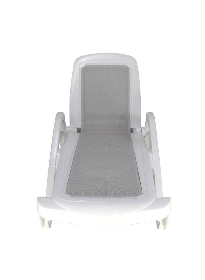 Suncoast Tramontina Cancun Sun Lounger - White/Grey - Image 2