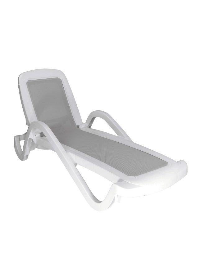 Suncoast Tramontina Cancun Sun Lounger - White/Grey - Image 1