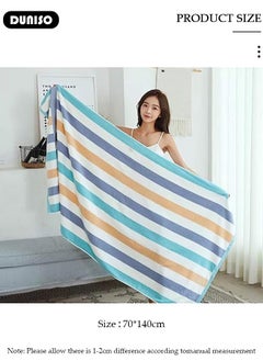 DUNISO Cotton Unshedding Thick Beach Towel,Absorbent Quick Dry Ultra Soft Large Size Household Bath Swimming Towel,Sand Free Lightweight Durable Striped Design Pool Beach Blanket,Perfect for Travel Pool Swimming Bath Camping Yoga Gym Sports  - Image 4