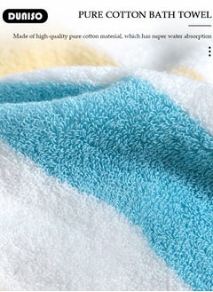 DUNISO Cotton Unshedding Thick Beach Towel,Absorbent Quick Dry Ultra Soft Large Size Household Bath Swimming Towel,Sand Free Lightweight Durable Striped Design Pool Beach Blanket,Perfect for Travel Pool Swimming Bath Camping Yoga Gym Sports  - Image 5