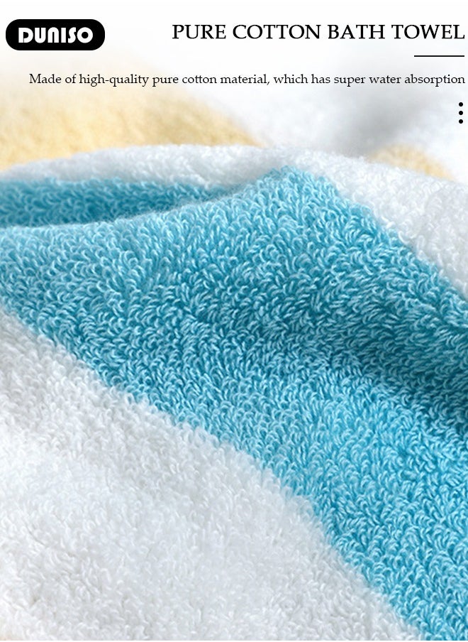 DUNISO Cotton Unshedding Thick Beach Towel,Absorbent Quick Dry Ultra Soft Large Size Household Bath Swimming Towel,Sand Free Lightweight Durable Striped Design Pool Beach Blanket,Perfect for Travel Pool Swimming Bath Camping Yoga Gym Sports  - Image 5