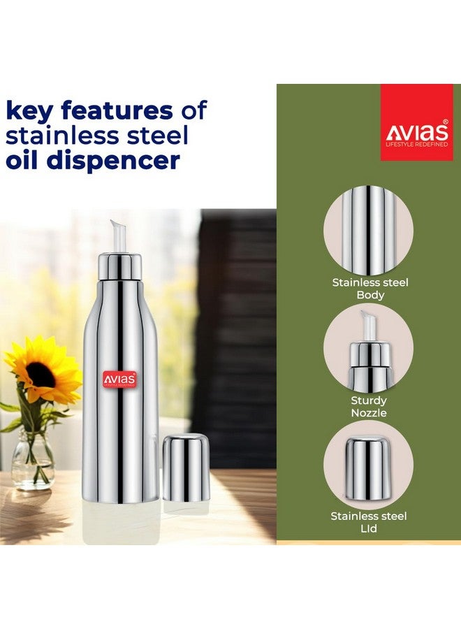 AVIAS Ezee Stainless Steel Oil Pot with Lid, 700 ml Container, Air Tight Spill Proof Oil Dispenser, Vinegar Dispenser Set of 1, Leak Proof Pourer, Oil Can 700ml - Image 4